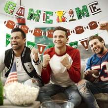 Time Banner Birthday Party Decorations 3Pcs Sports Paper Garland With Triangle Flags Banner For Boys Sports Birthday Party Day Tailgate Party Supplies - Game - View 5