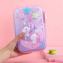 1pc 3D EVA Pencil Case, Large Capacity Multi-Layer Storage, Shockproof Waterproof Stationery Storage Box - Sets - View 7