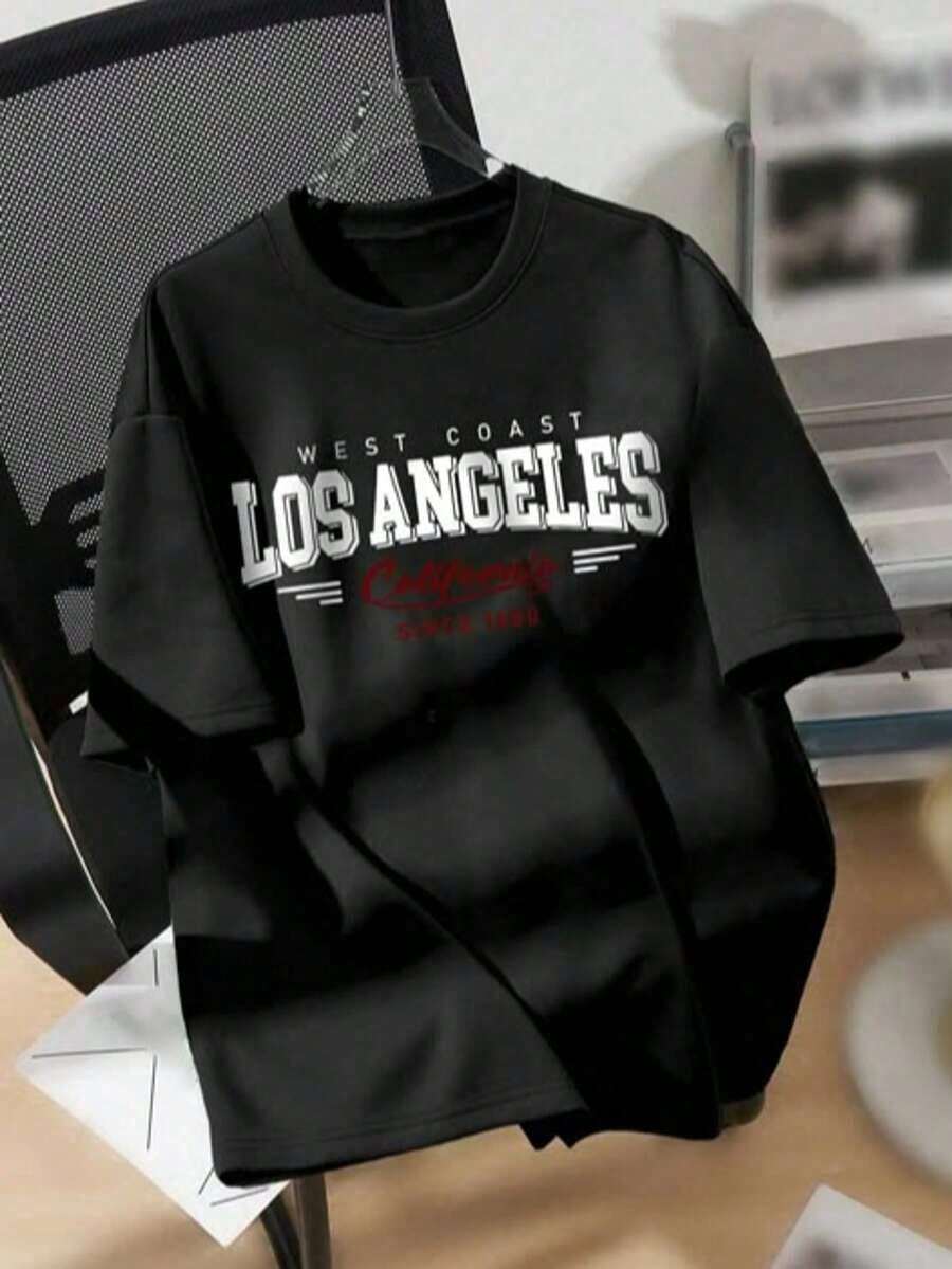 Men's Short-Sleeved, Crew-Neck T-Shirt. Casual Style With Modern And Comfortable Prints. For Men And Women, Couple Style, Short-Sleeved T-Shirt With Print. - 4 - 查看 1