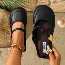 Zapatos planos sin cordones para mujer, para ir al trabajo y uso diario, sin fatiga - Negro - Ver 5
