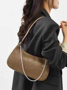 Borsa a tracolla vintage in pelle PU, borsa leggera per pendolari, borsa a spalla classica e portatile, adatta per adolescenti, donne, studenti universitari, donne d'ufficio. Ideale per ufficio, scuola, lavoro, affari, pendolarismo, shopping, appuntamenti, viaggi, attività all'aperto e altre occasioni, inoltre un ottimo regalo per le signore. - Multicolore - Visualizzare 7