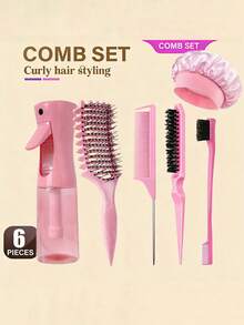 7/6/3 Pieceshair Styling Tool Set. Includes A 200ml Spray Bottle, Volumizing Comb, Rat-Tail Comb, Double-Edged Comb, Curling Comb, Hair Clips, And Precision Waterproof Shower Cap. - Multicolor - View 16