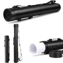 Crystals Adjustable Plastic Poster Tube Black Document Storage Carry Case For Artwork Blueprints & Drawings - 14 CM - View 5