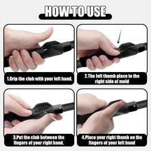 Grip Trainer,Grip Training Aid,Swing Trainer Correcting Left And Right Hand Positions,Helps Train Correct Hand Position - 黑色 - 查看 4
