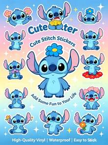 Bộ 24 miếng dán Stitch của Disney dùng trang trí ly rượu, hình dán vinyl chống thấm nước dễ thương chủ đề Lilo & Stitch, hình dán Stitch Kawaii để tự trang trí cốc, ly, cốc giữ nhiệt, sổ lưu niệm, quà tặng tiệc tùng, hình dán Stitch hoa lá đẹp mắt dành cho trẻ em và thanh thiếu niên, món quà hoàn hảo cho người hâm mộ Stitch. - Hình dán tự dính Stitch - Xem 1