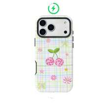 1pc Cherry Plaid Butterfly Star Flower Magnetic Wireless Charging 2-In-1 Protective Phone Case Compatible With Apple 17 Pro Max/16 Pro Max/15 Plus/15 Pro/15/14 Pro Max/14 Plus/14 Pro/14/13 Pro Max/13 Pro/13/12 Pro Max/12 Pro/12 11, Suitable As Gift For Boyfriend/Girlfriend - Multicolor - View 2