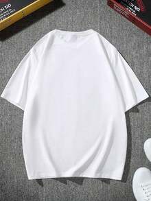 Camiseta de manga corta para hombre con diseño gráfico de retrato y eslogan, regalo para el novio, para salir - Blanco - Ver 2