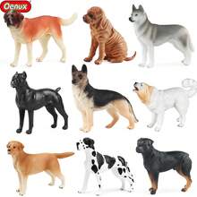 Oenux perro animales modelo Husky pastor alemán Rottweiler San Bernard figura de acción cachorro figuras PVC colección juguete chico regalo - Modelo de perro 2 - Ver 1