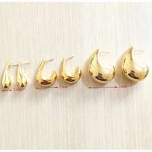 6 Stücke/18 Stücke minimalistisches geometrisches strukturiertes goldenes Ohrstecker & Creolen Set, vielseitiges luxuriöses Atmosphäre Ohrring Set - Gold - Übersicht 9