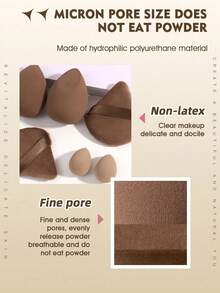 6pcs Professional Makeup Sponge Set, Suitable For Liquid, Cream, Concealer Makeup Sponges And Powder Puffs (1pc Or Multi-Piece Set) - Multicolor - View 4