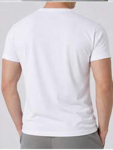 Camisetas basica lisas manga curta Estilo Casual Masculino Premium  Verão    Ajuste Regular    Nenhum - Branco - Visão 2