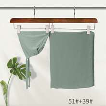 [Không ghép mảnh] Bộ 2 món áo khoác có mũ buộc dây bằng vải modal và khăn choàng bằng vải chiffon - A - Xem 4