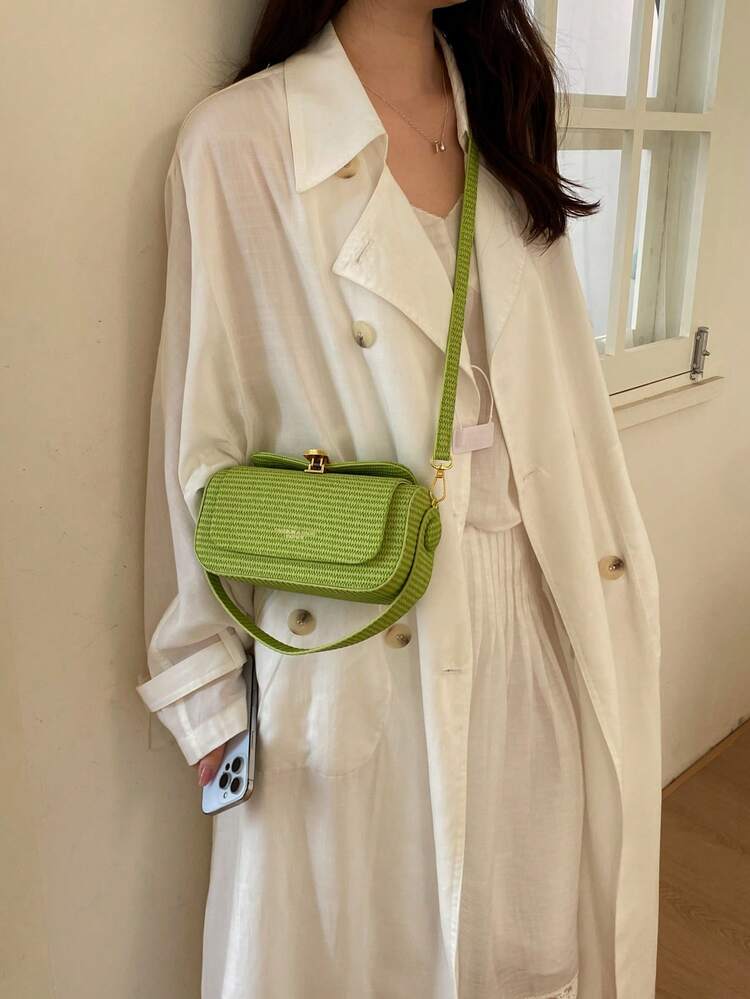 Women's Fashion Box-Shaped Crossbody Bag, Elegant Minimalist, Versatile & Spacious - Green - View 7