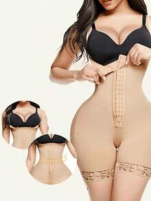 1 Piece Women's Adjustable Black Body Shaper Jumpsuit, Butt Lifter And Waist Slimmer, Suitable For Various Occasions And Activities - 貝斯 - 查看 6
