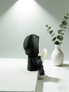 Figura del Segador Gótico de 6,8 cm, Segador Lindo Leyendo Decoración de Escritorio, Material PLA Negro y Blanco, Regalo Único Ideal para Amantes de los Libros en Halloween - Multicolor - Ver 6