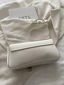 Retro Patchwork Leopard Print Elegant Underarm Shoulder Bag, Leopard Print Ladies Handbag, Leopard Print - White - View 11