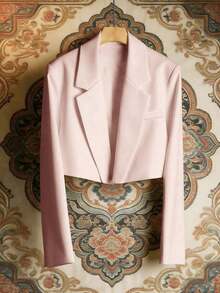 Blazer ajustado para mujer, diseño elegante de cintura alta, color blanco primaveral - Rosa - Ver 6