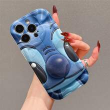 Disney Lilo & Stitch Phone Case, Official Stitch Character Design, Close-Up Stitch In Soft Plush Texture On A Blue Background Protective Cover. Compatible With IPhone 17, 16, 15, 14, 13, 12, 11 Pro Series, Featuring The Beloved Alien's Face In A Gentle, Detailed Plush Design, Perfect For Stitch Fans And Disney Lovers, Ideal For Birthdays, Holidays, Anniversaries, Graduation Gifts, Or Any Special Occasion To Surprise Family, Friends, Classmates, And Loved Ones. - 白色 - 查看 3