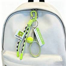 Móc khóa vợt tennis tự làm kèm bóng tennis mini, dây đeo dệt, trang trí phong cách thể thao, móc khóa dễ thương phù hợp cho người yêu thích tennis, phụ kiện thời trang cho ba lô, túi xách và chìa khóa xe hơi. - Nhiều màu - Xem 6