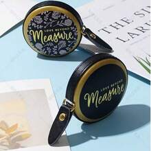 1pc/ 1.5m, Portable Retractable Retro PU Leather Mini Tape Measure Retro Measuring Tape Retro Sewing Centimeter Inch Drum Scale, Tailor, Handmade Items, - Multicolor - View 4