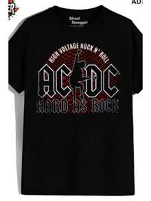 Daily Casual Tee Hard Rock Anthem Tee – Iconic Hard As Rock Text Vintage Band Style Shirt Classic Rock Anthem Enthusiasts & Collectors,1 Piece,Family Matching Outfits,Soft Comfort Short Sleeve Tee, Vivid Fashion Print, Great Friends And Family,Matching Outfits Parents And Children, Japanese Anime-Shirts, Gothic Style,,Herren,Shirts,Oberteile,Summer,Y2k,Tshirt Damen,Summer Outfits,,Muttertag,,Stockholm Style - 黑色 - 查看 1