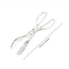 Pinzas transparentes de plástico para ensalada, cubertería reutilizable de alta calidad y duradera, adecuada para comidas, cocina, bufé, suministros para fiestas y bodas, apta para lavavajillas - A - Ver 10