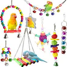 Juguetes para pájaros y loros, columpio, jaula para pájaros, decoración, espejo, escalera, campanas de viento, accesorios para pájaros, juguetes para pájaros - Accesorios 2 - Ver 1