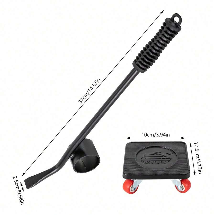 Sweetmile Furniture Moving Tools, Four-Wheeled And Portable Elevators, Carrying 881 Pounds, Are Used To Move Heavy Furniture, Refrigerators, Sofas And Engine Rooms. - 37*2.5cm/14.57*0.98inch - View 1