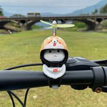 Adornos de bicicleta, figuritas de gatos pequeñas montadas en el coche, decoraciones para vehículos eléctricos y motocicletas, cascos de helicóptero de bambú, elec - 1 - Ver 19