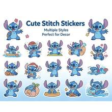Disney Lilo & Stitch Stickers, 24Pcs Waterproof Vinyl Decals For DIY Shot Glasses, Cups & Crafts, Removable Stitch Stickers For Scrapbooking, Party Decorations, Water Bottles, Laptops, Perfect For Stitch Fans, Kids & Teens, Party Supplies - Stitch Stickers - View 4