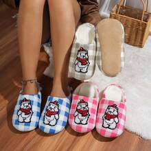New Fashion Couple Indoor Slippers, Slip-On Comfortable Warm Quiet Animal Casual Fabric Home Slippers, Suitable For Spring, Autumn And Winter - Hot Pink - View 5