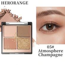 Faiccia 4-Color Mini Eyeshadow Palette Matte & Shimmer Glitter Earth Tone High Pigment Long-Lasting Portable Daily Eye Makeup - Multicolor - View 14