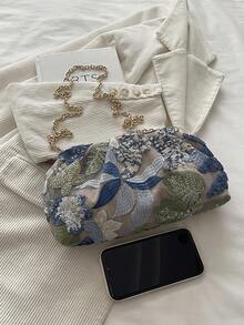 New Fashionable Sequin Chain Handbag, Suitable For Parties, Outings, Vacations, Shopping And Daily Use, Can Store Coins, Phones, Also Suitable As A Work Bag For White-Collar, College Students And Office Workers, Elegant Ladies Bag - Blue - View 5