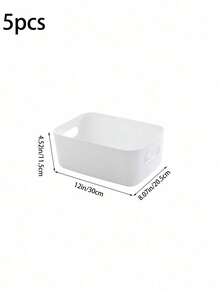 1/3/5 Keranjang Penyimpanan Bertumpuk dengan Pegangan - Organizer Plastik Serbaguna untuk Dapur, Kamar Mandi, Kamar Tidur - Aksesori Penyimpanan Rumah Klasik, Organizer Meja dan Laci - Keranjang penyimpanan - View 11