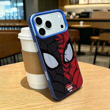 Marvel 手機殼，紅黑配色蜘蛛人極簡設計，適用於 iPhone 18 Pro、18 Pro Max、Galaxy S26、S26+、S25 FE、S25 Ultra、S25 EDGE、S25、S24 Plus、S23 Ultra、S22、17 Pro、12 Pro、14 Pro Max、16 Pro Max、IP17、16 Plus、15 Pro Max、IP16、14 Plus、15 Pro、IP14、13 Pro Max、17 Air、12、11 Pro，時尚高級防護殼，防震保護套 - 藍色 - 查看 2
