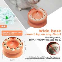Indoor Cat Puzzle Feeder Toy, Interactive Enrichment Slow Feeder Bowl, Kitten Mental Stimulation Toy For Fast Eating Cats - Pink - View 3