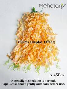 MEHELANY 45 piezas de flores de glicinia púrpura champán, flores de glicinia artificiales, enredaderas de glicinia artificiales, enredaderas de hortensias, flores artificiales decorativas, corona de flores artificiales falsas, decoración de pared para dormitorio, boda, fiesta, techo, centro de mesa para el hogar - Champán - Ver 8