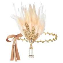 1pc Vintage 1920s Style Feather Rhinestone Headband - Made Of Alloy Material, Women's Hair Accessory, Suitable For Elegant Occasions, Also A Unique Gift - Multicolor - View 23
