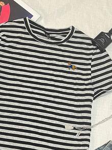 Camiseta Casual de Manga Corta con Cuello Redondo para Mujer , Estampado de Cócteles, Adecuada para el Verano y para Salir. - Multicolor 2 - Ver 4