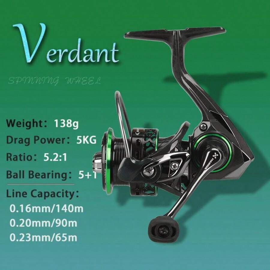 Máy câu siêu nhẹ HASIDA bằng sợi carbon, model 800, màu xanh lá cây. - màu đen - Xem 1