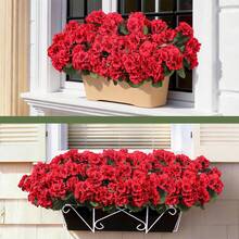 1/3/60pcs Artificial Outdoor Faux Lavender Flowers & Baobab Tree Plastic Greenery, UV Resistant, Suitable For Garden, Home, Balcony, Window, Patio, Hanging Planters, Indoor Decor - Red - View 2