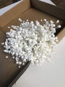 25/50/100/300 pezzi Mini Fiori di Gipsofila Artificiali - Per Stampi in Resina, Arte e Artigianato, profumo Bianco Avorio per Accessori per Capelli, Corone Nuziali, Decorazioni da Tavolo, Decorazioni per la Casa - bianco puro - Visualizzare 3