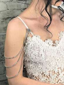 1件优雅新娘婚礼水钻肩链礼服配饰 - 銀色 - 查看 5