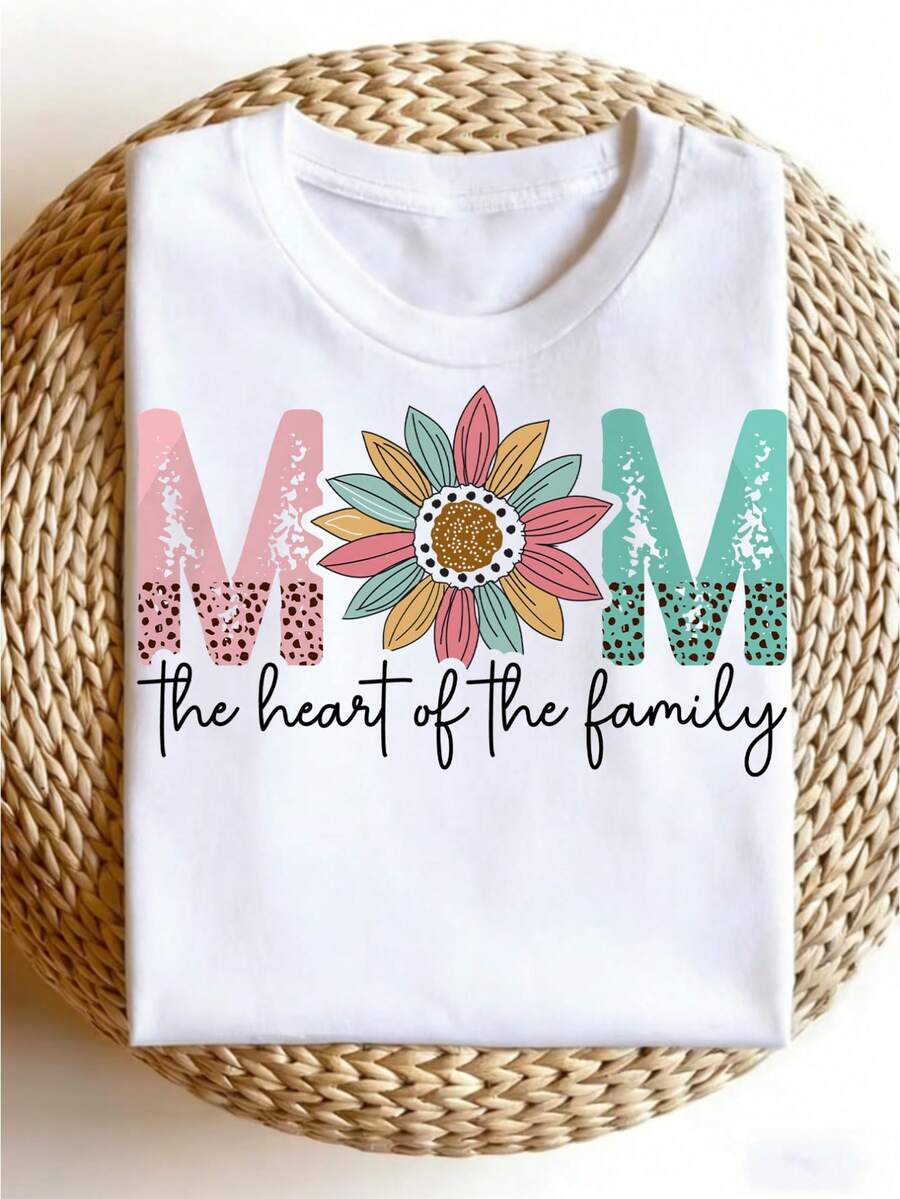 Camiseta con Estampado Floral para Hombre - Un Regalo para Mamá en Primavera y Verano - Blanco - Ver 1