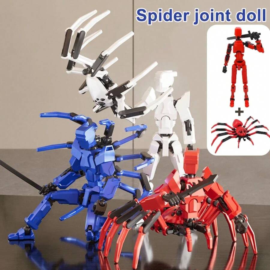 Robot móvil multiarticulado, maniquí de juguete impreso en 3D, figura de acción 13, Robot móvil de cuerpo completo, juguetes, regalos para niños - Conjunto negro - Ver 1