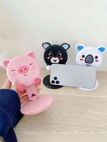1pc Cute Cartoon Adjustable Foldable Rotatable Desktop Phone Holder, Slouchy Portable Tablet Stand, Suitable For Study, Live Streaming, Phone Storage, Fit For Dorm, Bedroom, Living Room, Office - Multicolor - View 10