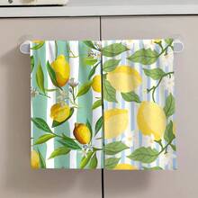 2/4/6pcs Lemon & Striped Pattern Printed Dish Towels, Super Absorbent Microfiber Modern Cleaning Cloths, Cooking & Baking Tea Towels, Dishcloths, Hand Towels, Soft & Highly Absorbent, Kitchen Decor, Gifts For Neighbors, Mothers, Birthdays, Housewarming For Friends, Kitchen Essentials, Daily Necessities - Multicolor - View 8