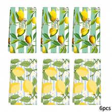 2/4/6pcs Lemon & Striped Pattern Printed Dish Towels, Super Absorbent Microfiber Modern Cleaning Cloths, Cooking & Baking Tea Towels, Dishcloths, Hand Towels, Soft & Highly Absorbent, Kitchen Decor, Gifts For Neighbors, Mothers, Birthdays, Housewarming For Friends, Kitchen Essentials, Daily Necessities - Multicolor - View 15