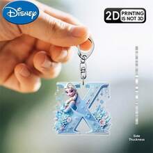 Móc khóa acrylic Disney, in 2D bề mặt phẳng, 1 móc khóa acrylic Disney, 26 chữ cái tiếng Anh, hình công chúa Elsa trong phim Frozen với họa tiết hoa, móc khóa túi xách dễ thương, móc khóa đôi, móc khóa xe hơi, quà sinh nhật cho fan Frozen, bề mặt phẳng 2D, lựa chọn hoàn hảo cho các dịp lễ. - Nhiều màu - Xem 9