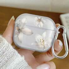 Ốp bảo vệ mềm trong suốt in hình hoa ly, khóa cài bạc, chống rơi vỡ, tương thích với Apple 1/2/3/Pro, kèm hộp đựng tai nghe. - Nhiều màu - Xem 6